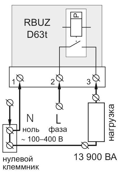 Упрощенная внутренняя схема и схема подключения RBUZ D63t